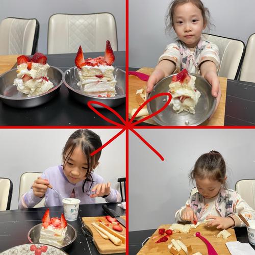 姐姐带着弟弟妹妹一起烘焙饼干的场景