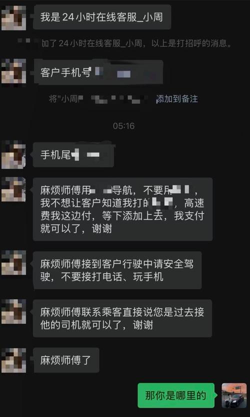 顺风车司机私人伴游推广聊天记录截图