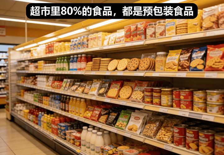 超市货架预包装食品产品包装设计实拍