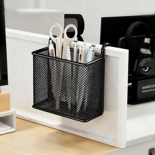 办公桌免打孔笔筒收纳架示意图