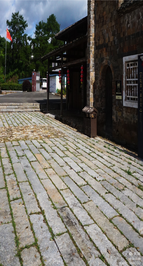 薛坪苏维埃政府旧址青石板路与白墙黑瓦建筑