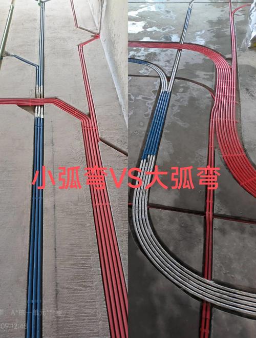 家装水电改造大弧弯走线对比图