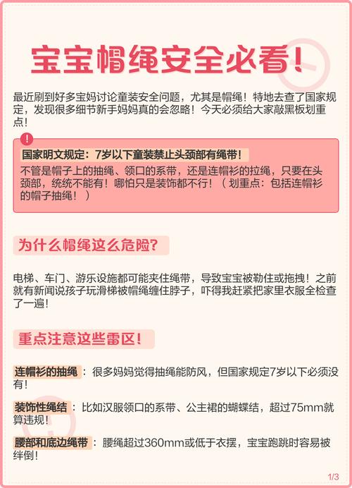 童装帽绳安全风险示意图