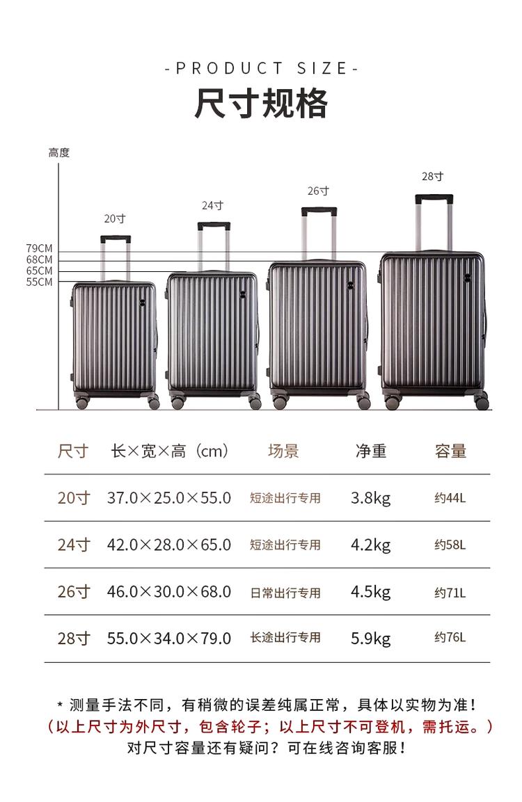24寸行李箱原生分层结构图