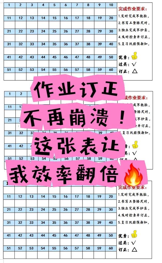 父母减负计划 孩子自主订正作业的桌面便签