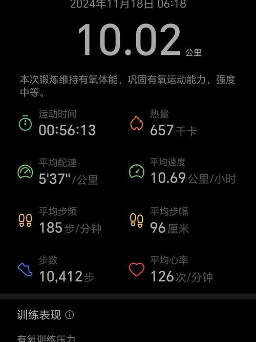 手机屏幕显示跑步打卡记录及统计数据