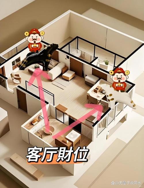 客厅财位发财树摆放效果图