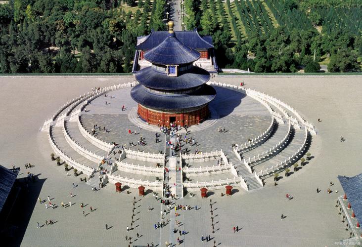 北京天坛公园圜丘天心石全景