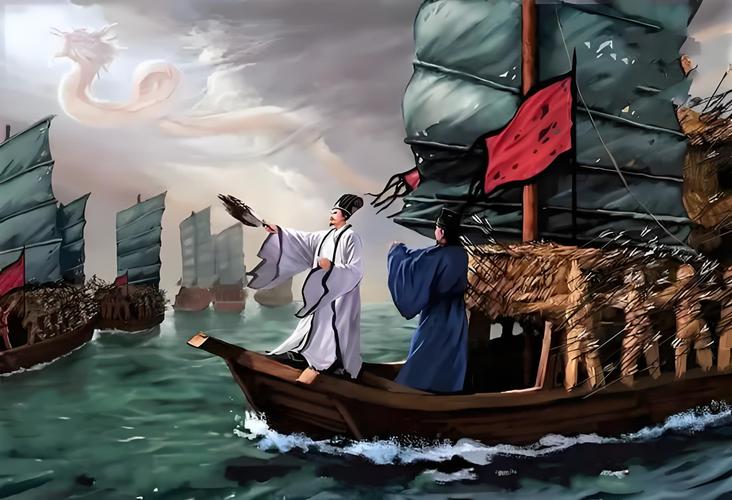 三国演义草船借箭古画场景