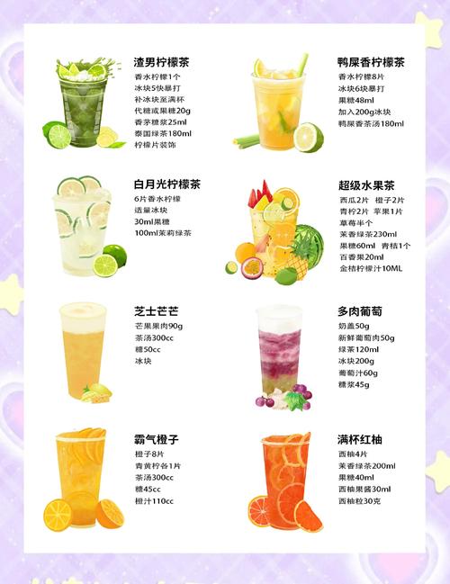 现制果茶杯身配料表实拍