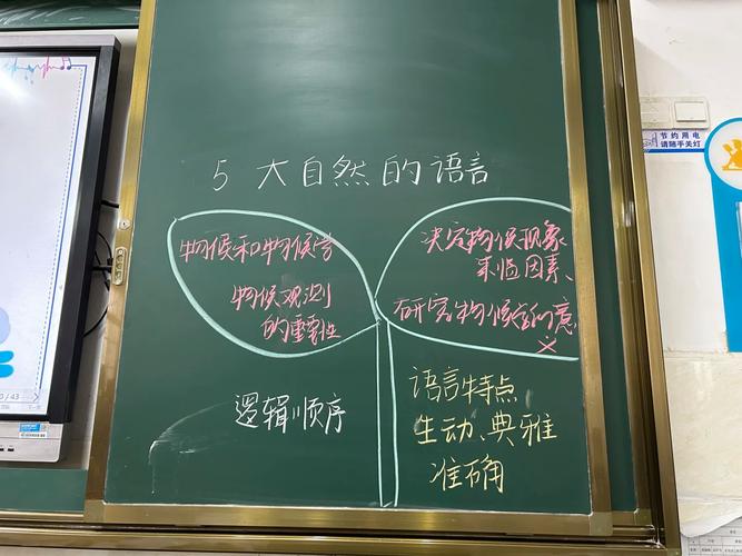 初中语文课堂《大自然的语言》板书