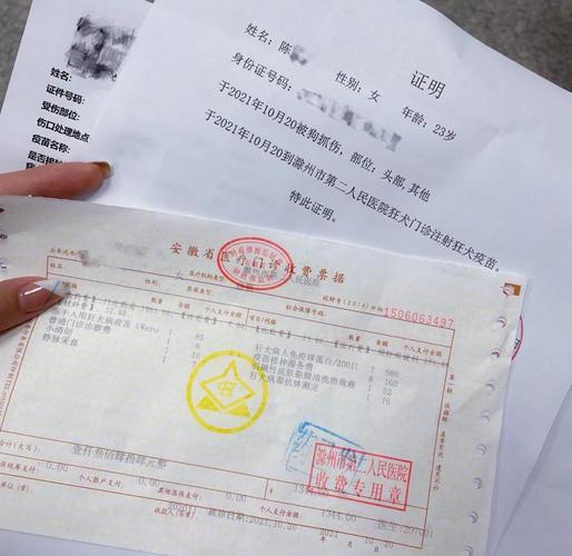 宠物咬伤后门诊就医发票凭证