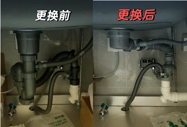 厨房水槽溢水口清洁前后对比图