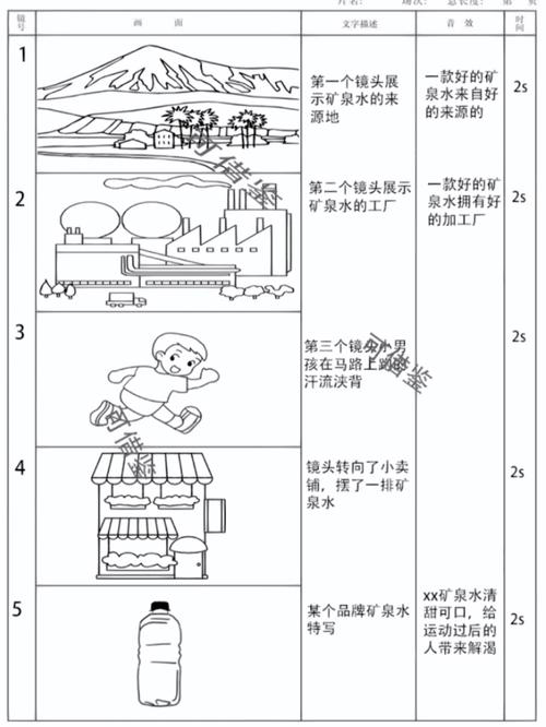 商业广告创意脚本分镜手稿