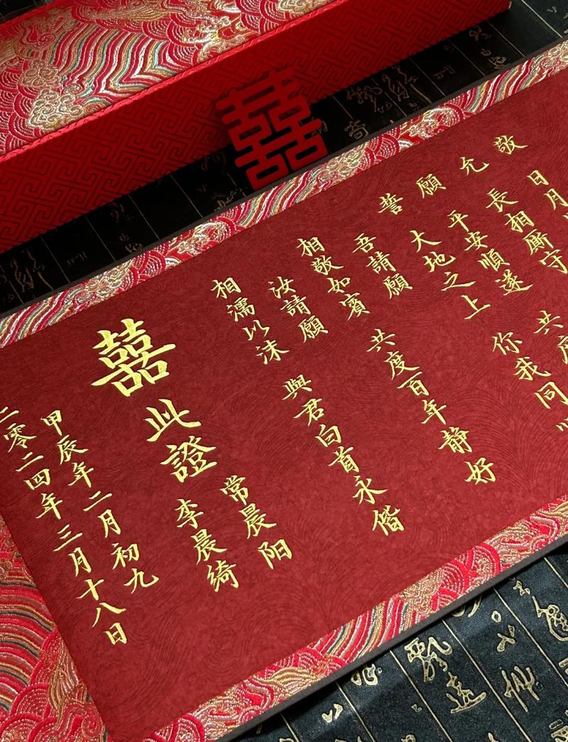 传统中式订婚书与彩礼展示
