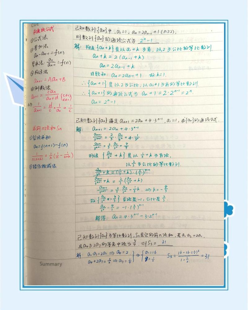高中数学错题分类整理笔记本实拍