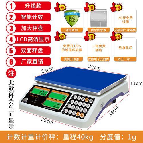 工业台秤最小秤量与分度值参数标签