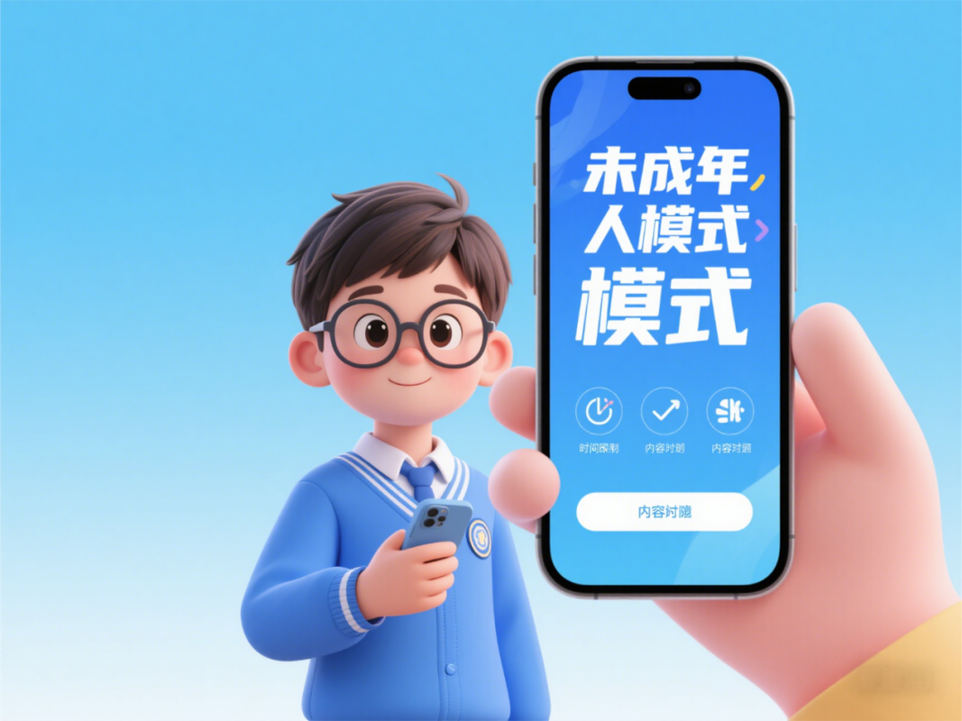 未成年人保护法规定的网络平台青少年模式界面示例