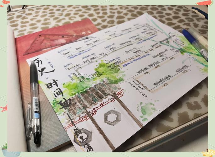 复杂故事情节时间线手绘图表和记号笔