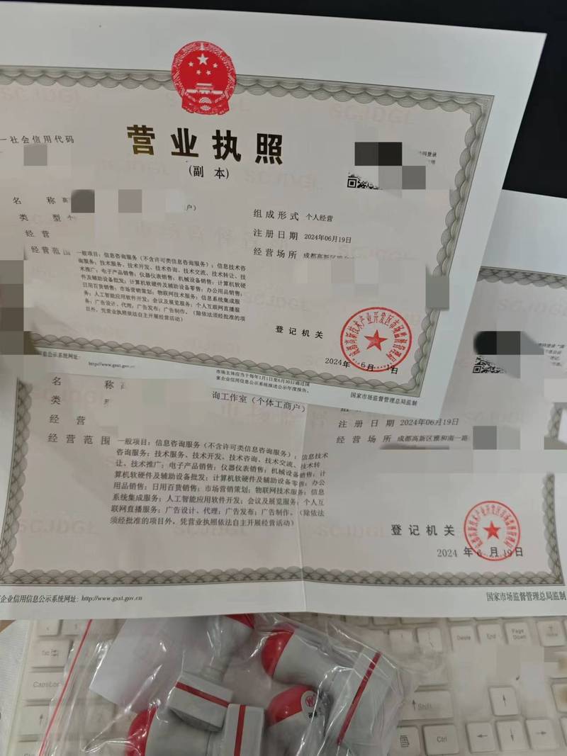 创业者独自查看营业执照一脸茫然