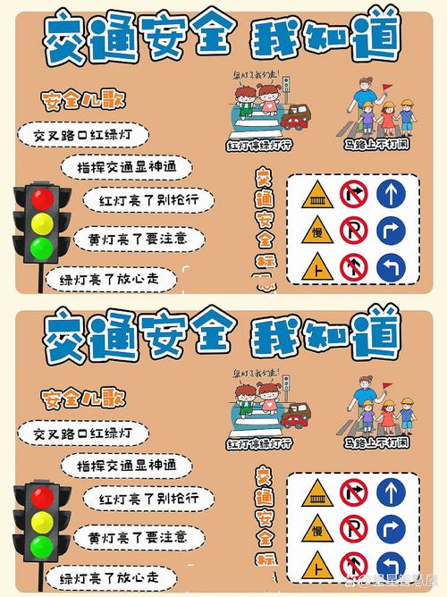 儿童身体红绿灯卡片 工厂风格 安全警示贴纸设计