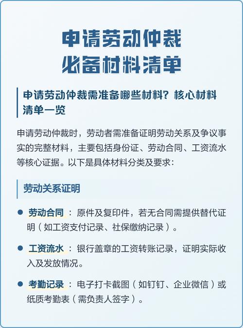 劳动仲裁申请材料清单