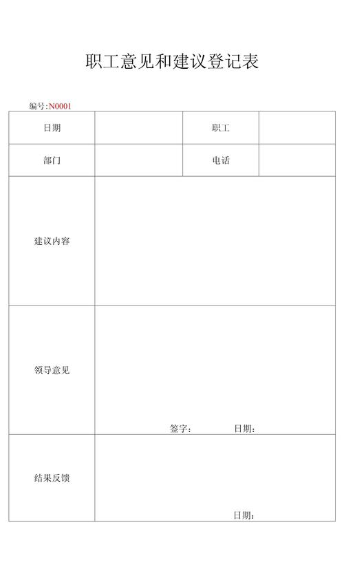 工业班组长倾听一线工人意见记录表
