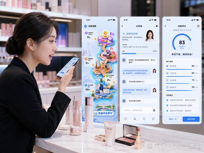 美妆连锁门店AI导购手持平板操作界面