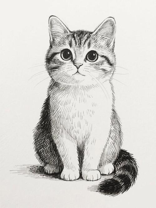 兴趣导向零基础绘画线描猫咪练习作品