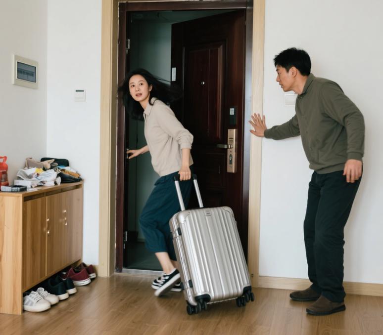 离婚后同居收拾行李出门场景