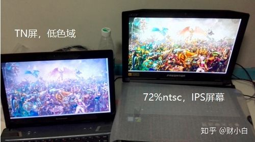 游戏本高低色域屏幕对比实拍图