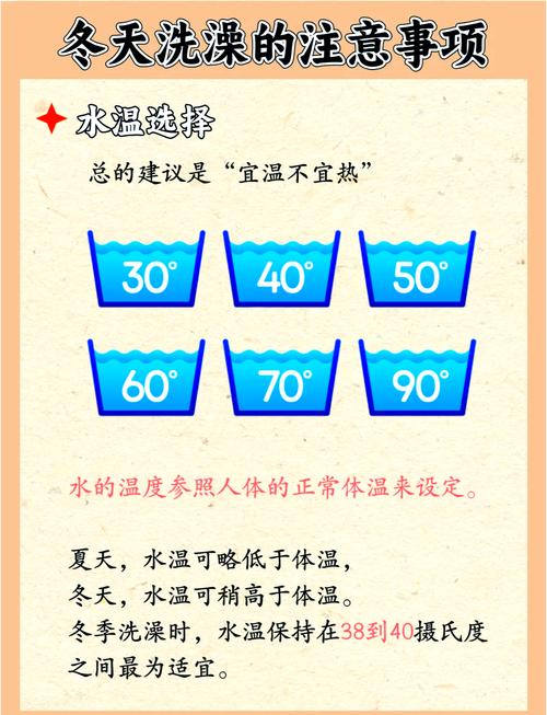 冬季洗澡适宜温热水示意图