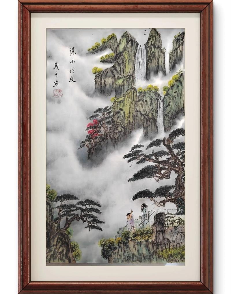 仿古国画名家款创作装框成品