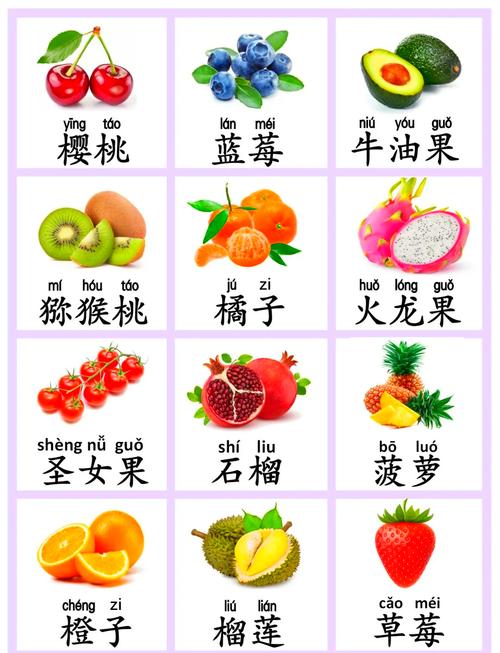 妈妈带着宝宝在超市认识水果的颜色