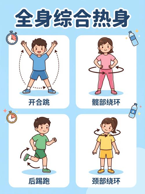 拉伸前热身再用拉伸器具操作示意图