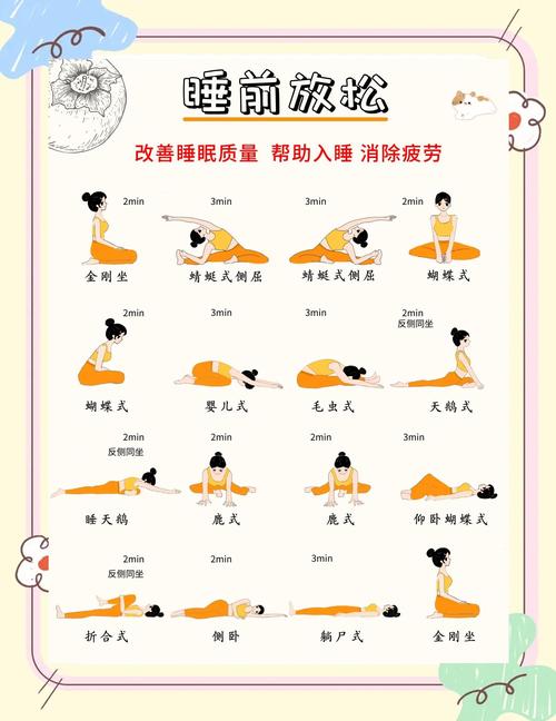 睡前床上简易舒缓动作分解示意图