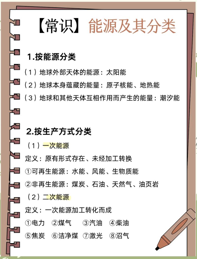 新能源分类对比表格 一次能源二次能源可再生能源区别