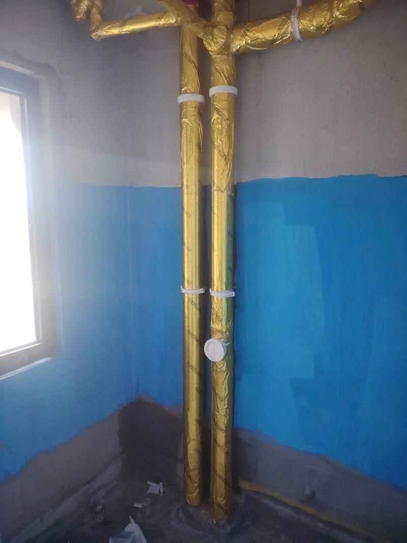下水管包隔音棉施工细节图