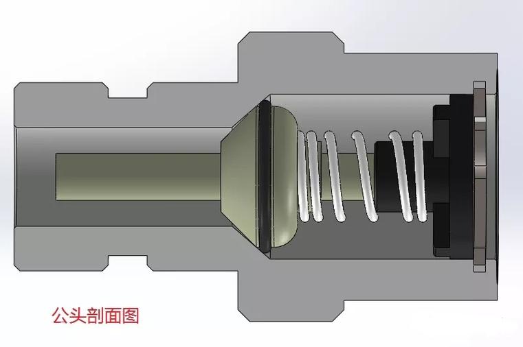 带阀芯结构的液压快速接头剖面图
