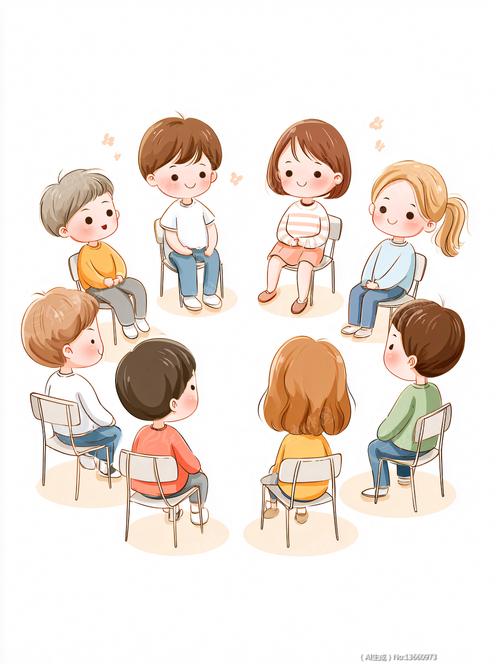 小学生围坐合作讨论手持任务卡