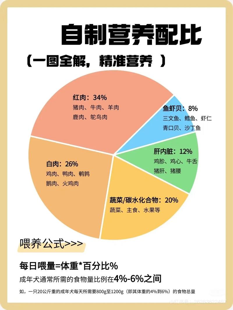 宠物狗健康饮食成分比例示意图