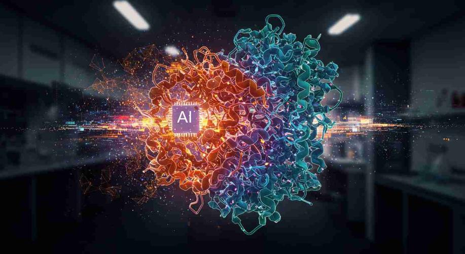 AI生成蛋白质结构动画示意图科技媒体短视频截图