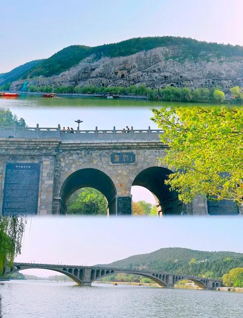 龙门石窟伊河对岸西山春景