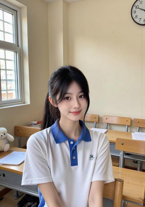 三年级教室窗边扎马尾女生背影