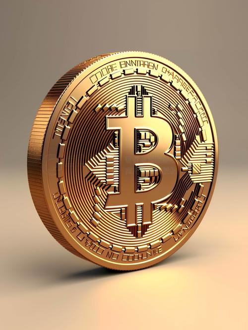 比特币数字货币概念示意图 金色硬币发光