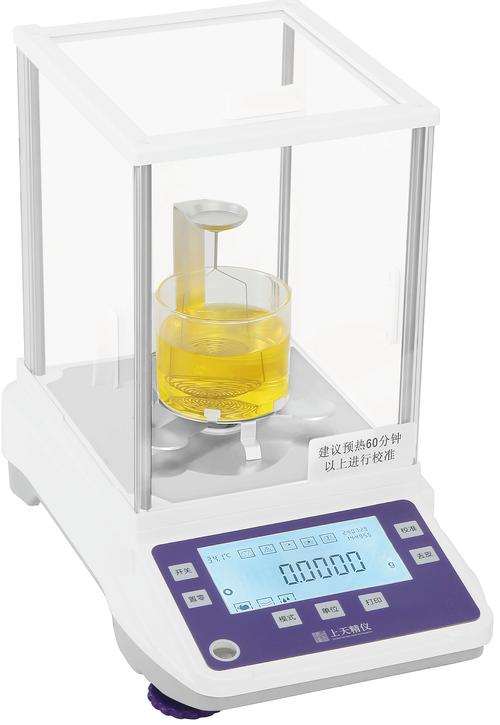 科研实验室中男性胡须密度测量仪器特写
