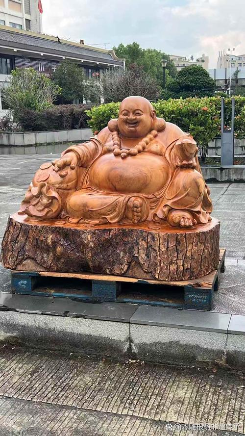 原创手工木雕工艺弥勒摆件