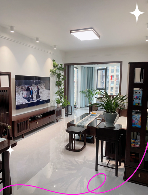 小户型现代新中式款客厅实景图