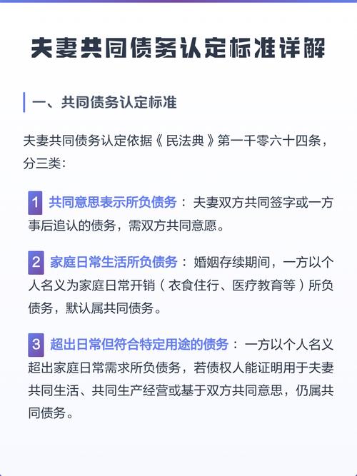 夫妻共同债务认定标准法律示意图