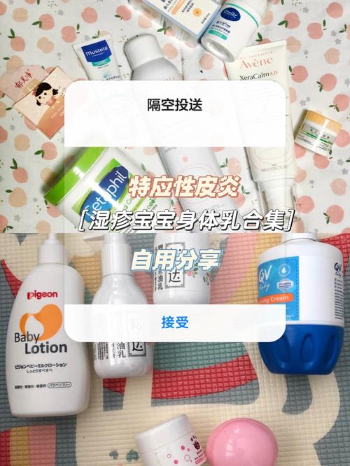 家长给特应性皮炎儿童涂抹身体乳实拍